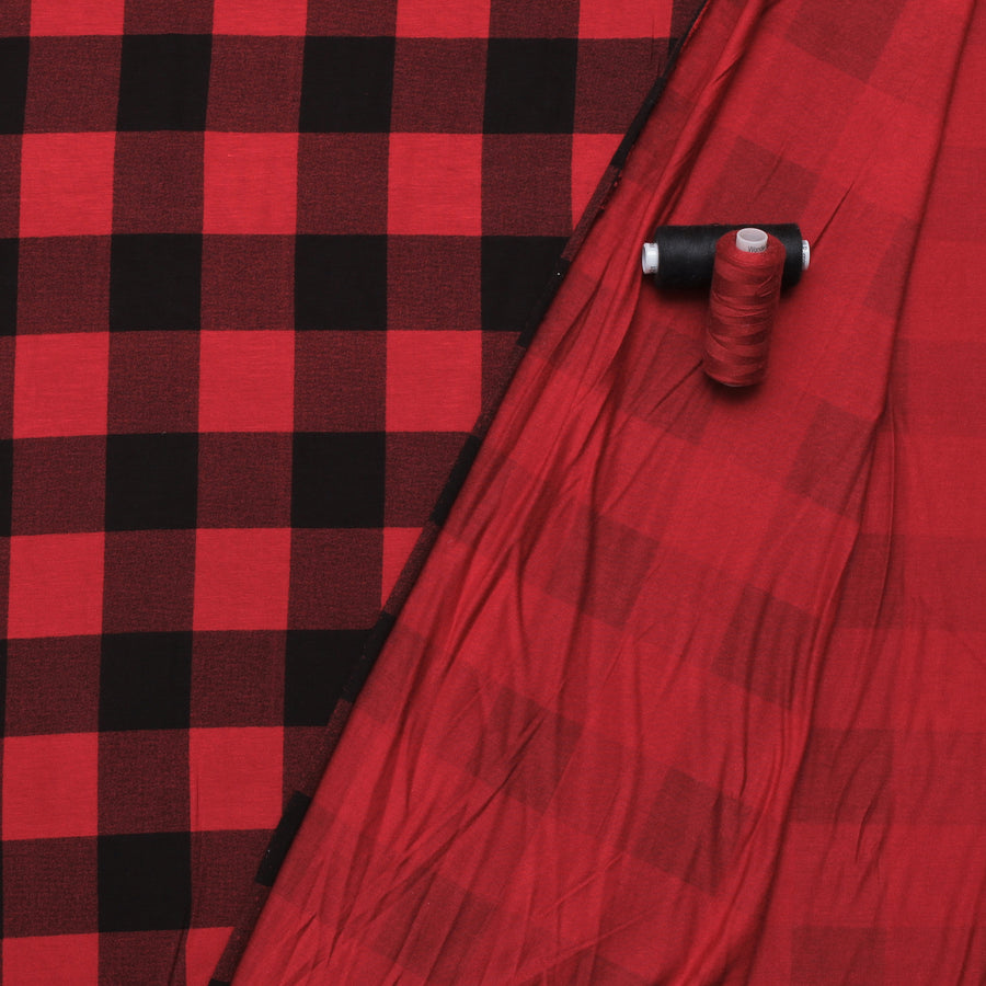 Bamboo - Jersey - Plaid - Red Black