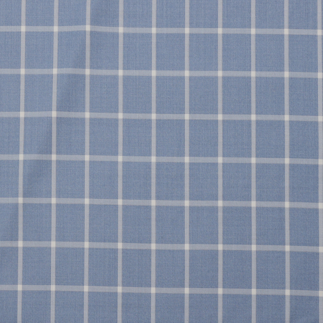 Wool Blend - Suiting - Windowpane Plaid - Light Blue