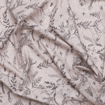 Figo - Cotton - Forest Fable - Stags - Taupe