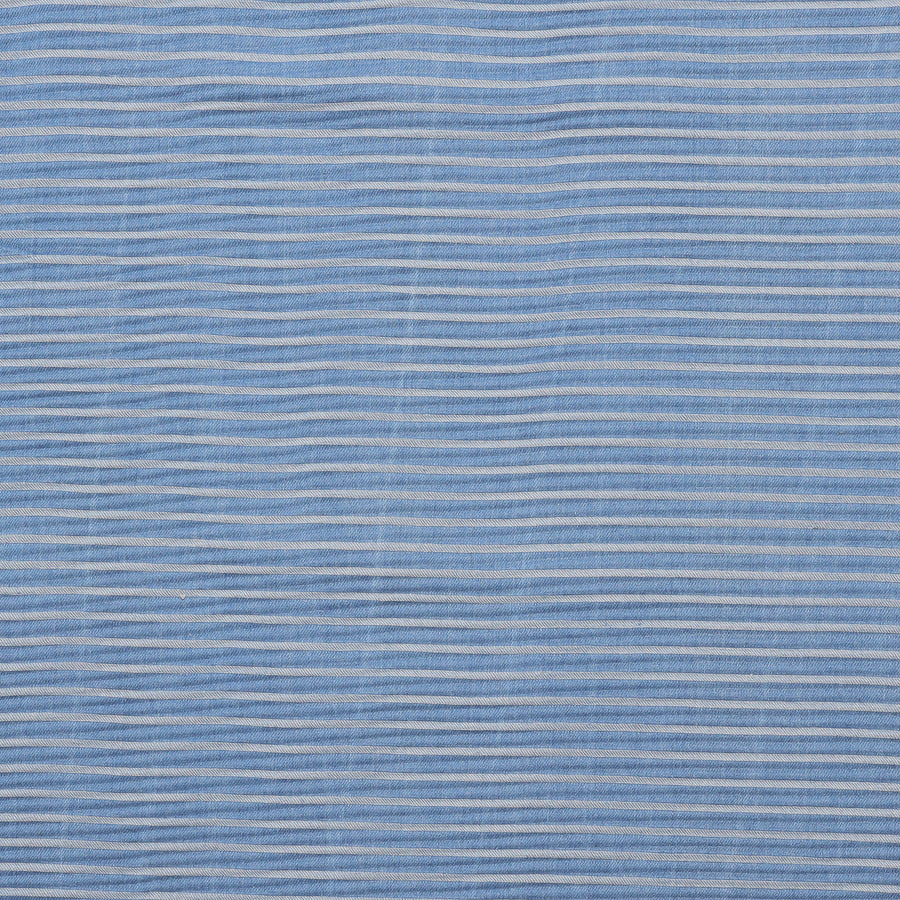 Cotton - Denim - Yarn Dye - Light Denim Stripe