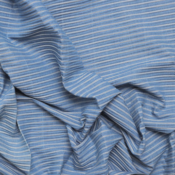Cotton - Denim - Yarn Dye - Light Denim Stripe