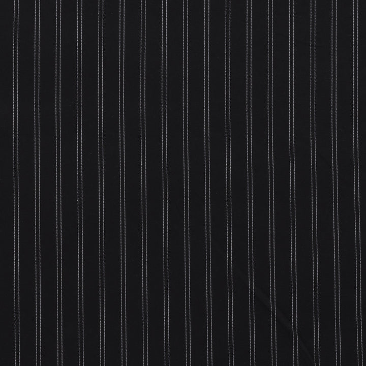 Viscose - Yarn Dye Stripe Suiting - Black