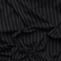 Viscose - Yarn Dye Stripe Suiting - Black