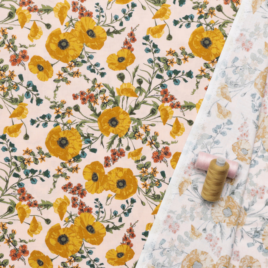 Cotton - Ode To Poppies - Yellow Wood