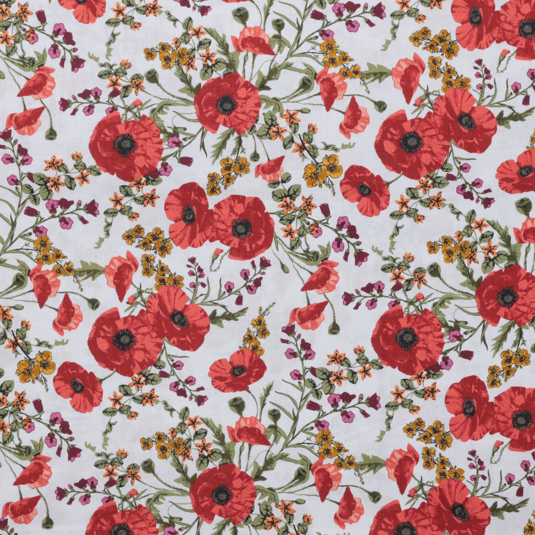 Cotton - Ode To Poppies - Common Red