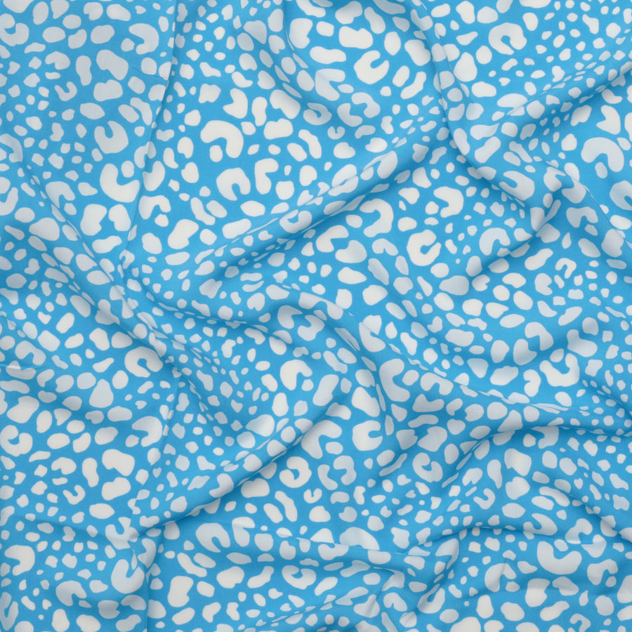 Rayon - Poplin Print - Abstract Animal - Blue