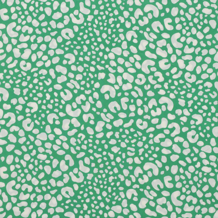Rayon - Poplin Print - Abstract Animal - Green