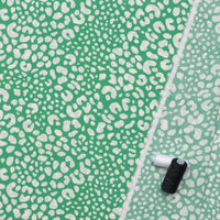Rayon - Poplin Print - Abstract Animal - Green