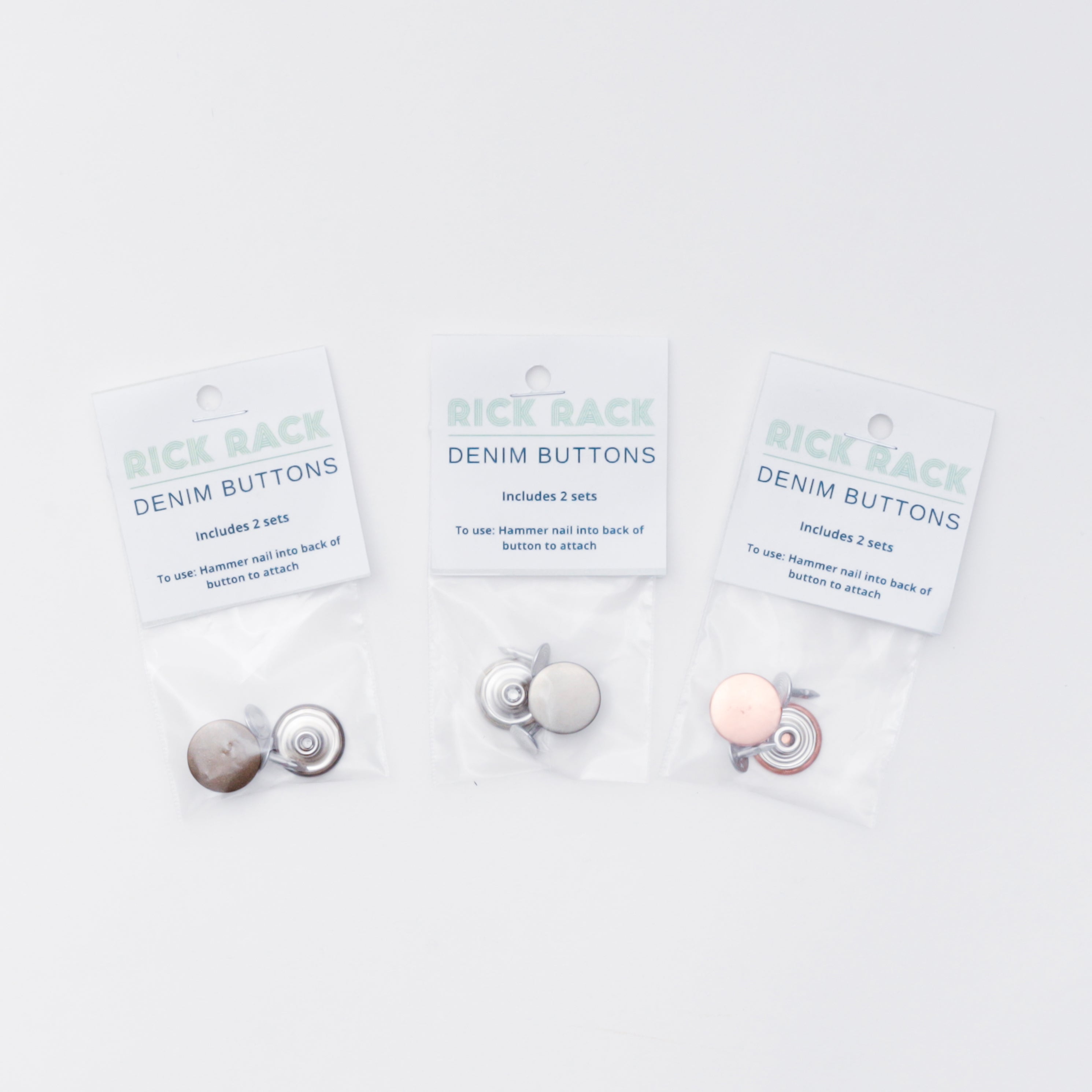 Jean Button 17mm 2 Sets Assorted RICK RACK Textiles