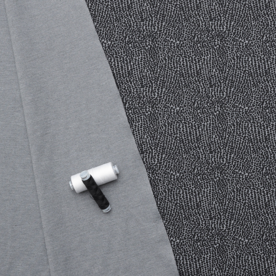 Rayon - Ponte Knit - Grey Black