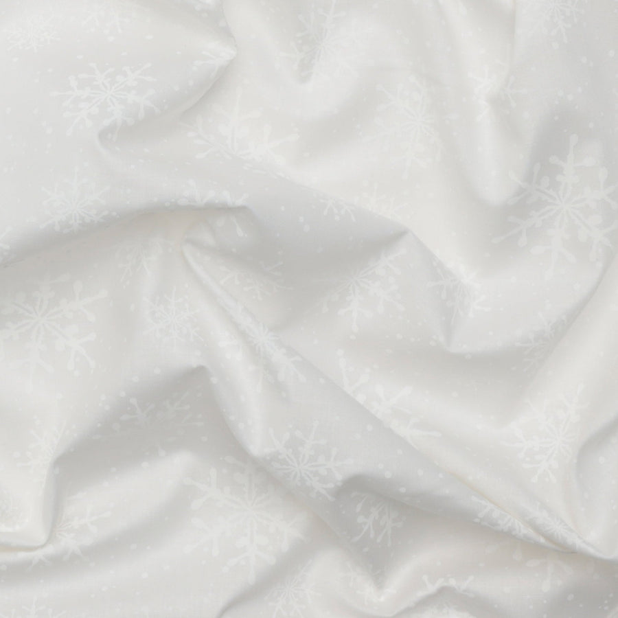 Cotton- Solitaire Whites - Snowflakes - Soft White