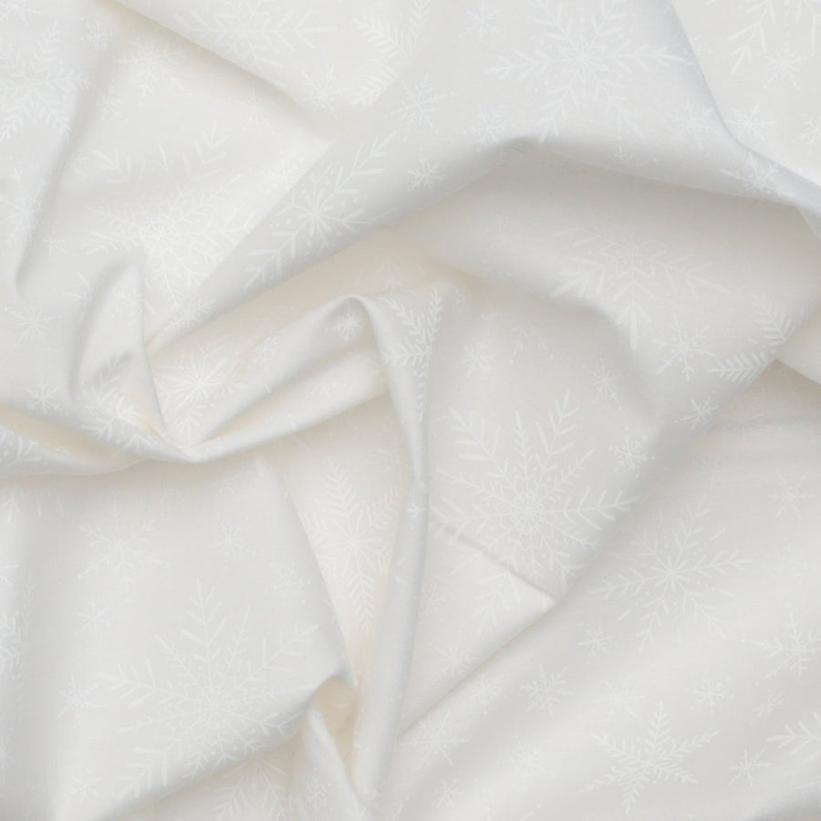 Cotton- Solitaire Whites - Delicate Snowflakes - Soft White