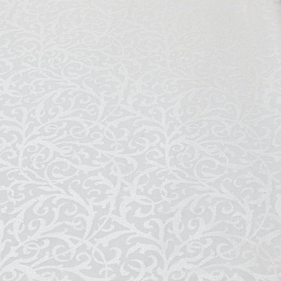 Cotton - Pearl Essence - Intertwined Scroll - Ultra White