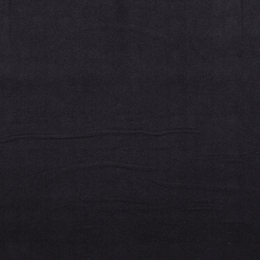 Flannel - Woolies Herringbone - Black