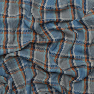 Cotton - Baja Blanket - Plaid - Dusty Blue