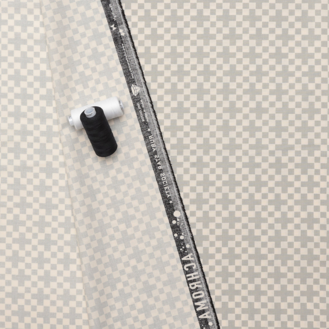 Ruby Star - Cotton - Achroma - Checkerboard - Oyster – RICK RACK Textiles