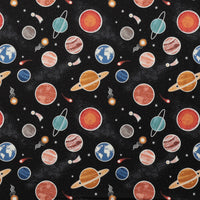 Lewis & Irene - Cotton - Space Glow - Planets - Black