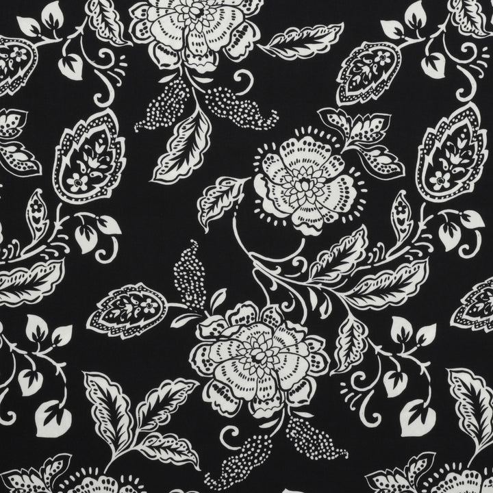 Viscose - Gabriella - Print - Large Floral - Black