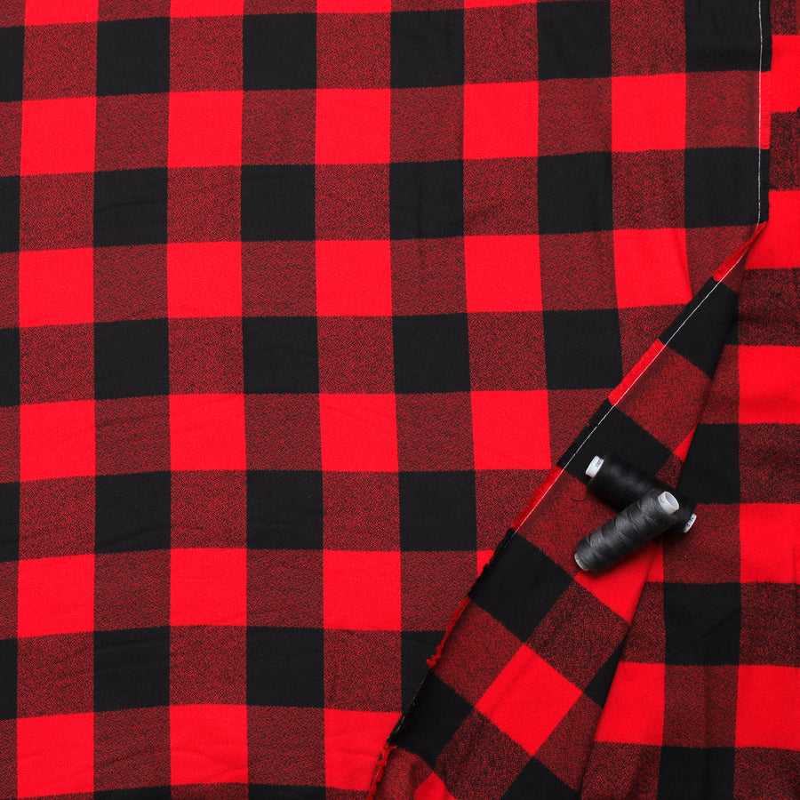 Cotton - Mammoth Flannel - Wide - Red Buffalo