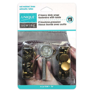 UNIQUE - Heavy Duty Snaps Kit with Tool - 15mm - Assorted