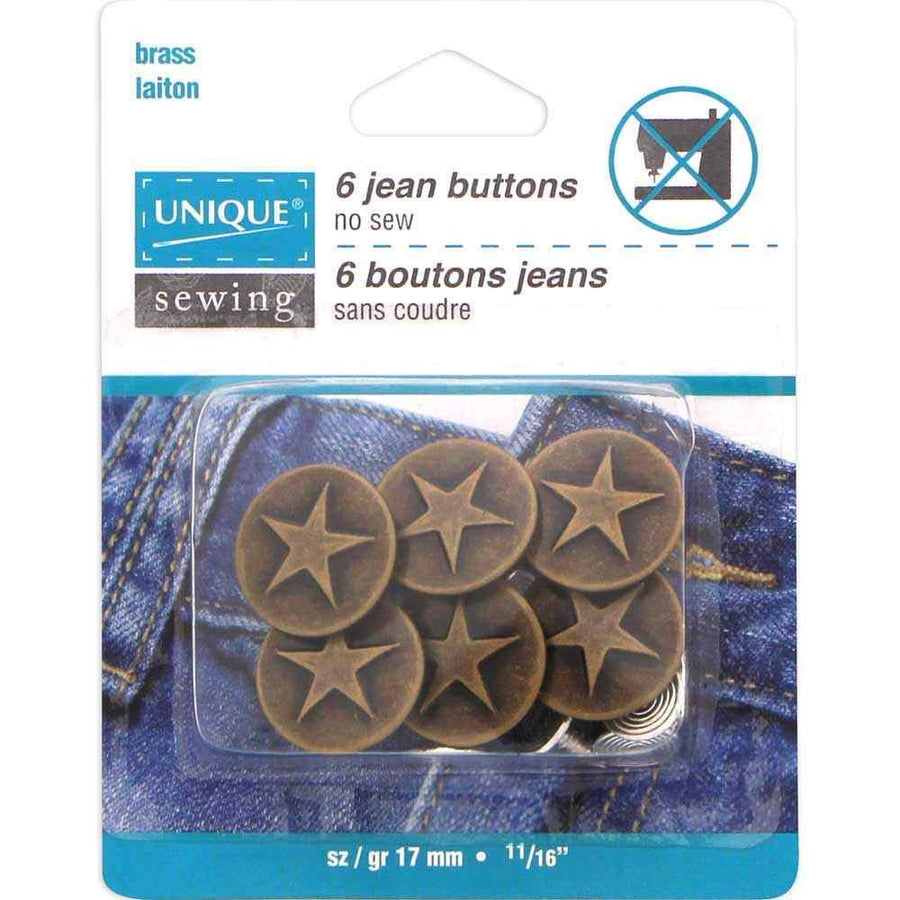 UNIQUE - Jean Buttons - No Sewing - Assorted